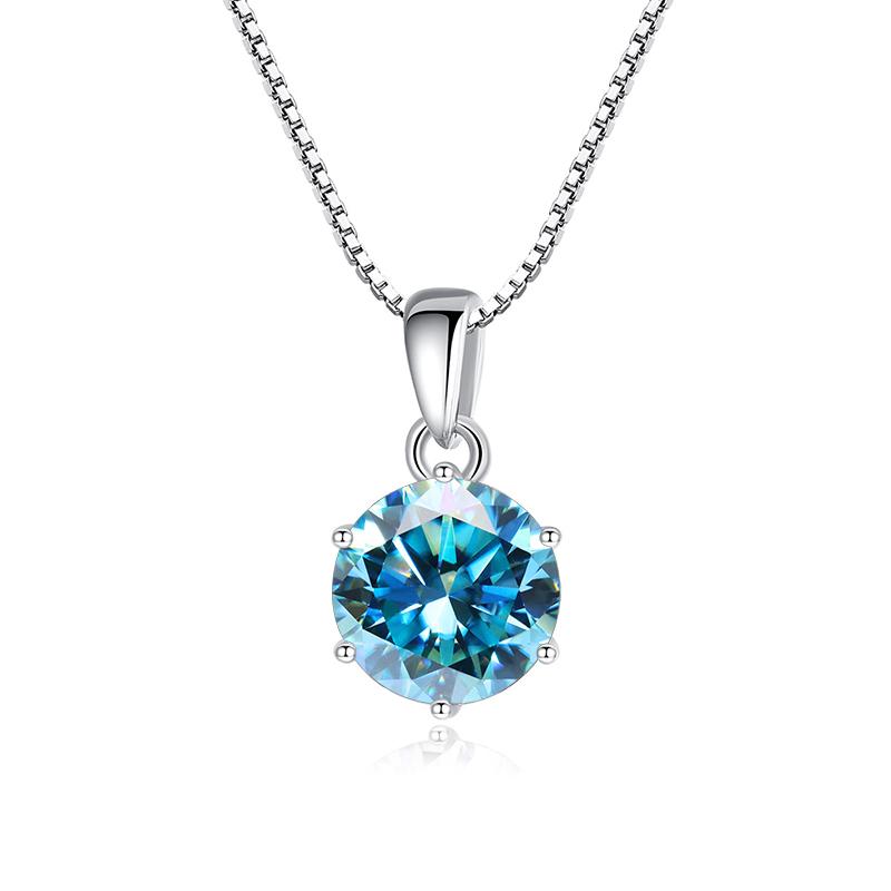 Butterflykiss 1 CT Real Moissanite Pendant Necklace For Women Top Quality 925 Silver Wedding Party Bridal Fine Jewelry