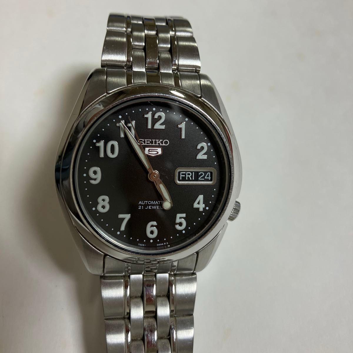 SEIKO Watch Automatic Winding Working Item Seiko 5 Black Dial Automatic Winding