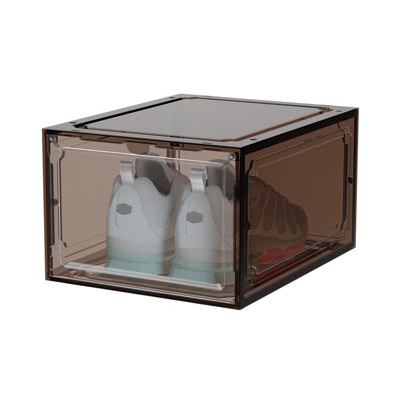 

Good-Modular Stackable Shoe Storage Box - Smoke Gray, Foldable & Dustproof