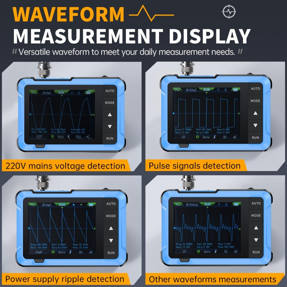 Mini Handheld Digital 2 IN 1 Oscilloscope DSO510 10MHz Bandwidth 48MS/s Sampling Rate Mini Handheld Electronic Measurement Tools