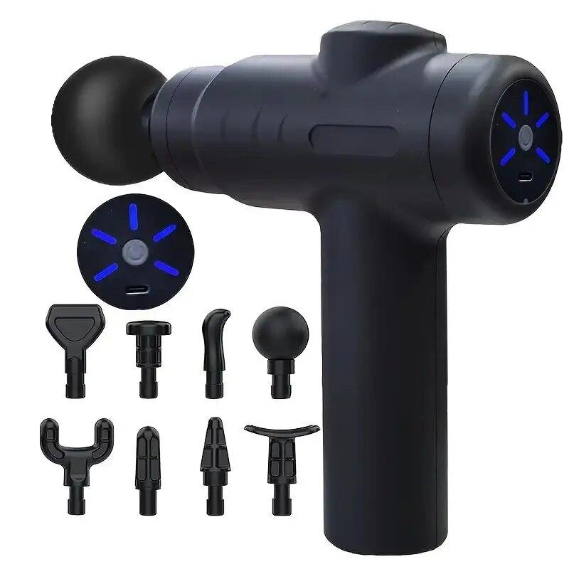 Deep Tissue Massage Gun for Whole Body Back Neck Massager Rechargeable Handheld Percussion with 8 Heads
