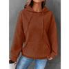 2024 Women's Loose Pullover Hoodie with Drawstring, Long Sleeves, Drop Shoulder, and Kangaroo Pocket.