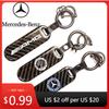 Car Sticker Carbon Fiber Key Chain Car Key High Grade Keyring Accessories For Mercedes Benz AMG W203 W206 W220 W205 W212 W201 W2