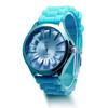 Uformell silikonklokke Jelly Band Flower Dial Sports Style Watch Dame Quartz Watch