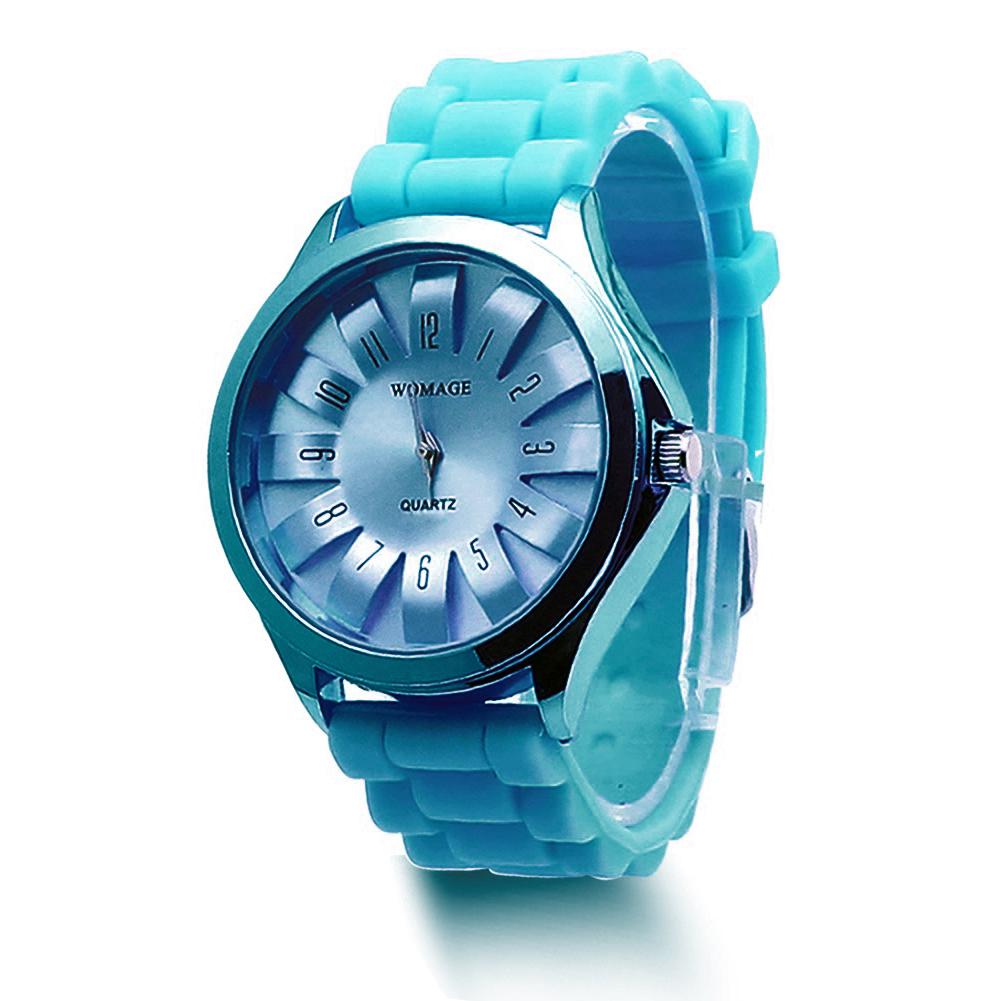 Uformell silikonklokke Jelly Band Flower Dial Sports Style Watch Dame Quartz Watch