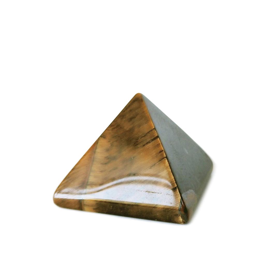Mina Heal Healing Crystal Pyramid, Natural Tiger Eye Chakra Healing Stone, 1.5 inches