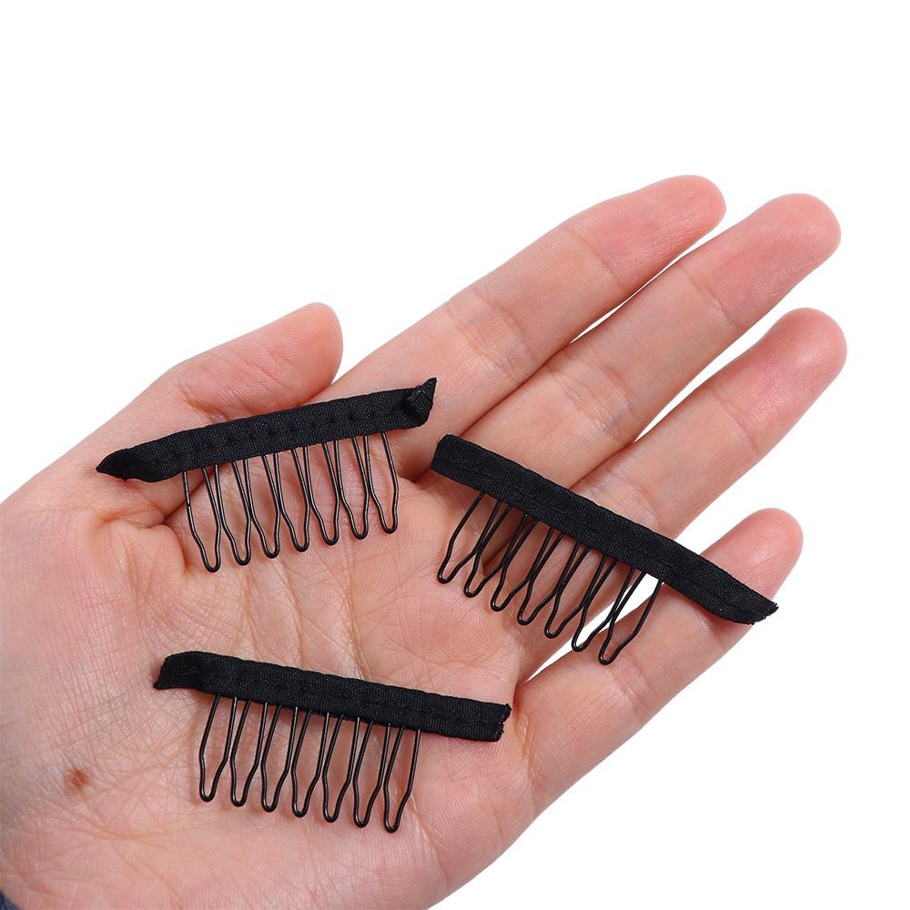 For Hairpiece Caps Wig Caps Clips Black Lace Hair Extensions Wig Clips Hair Comb Wig Accessories