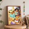 Disney oil painting Jasmine and Rajah handmade diy art painting home decor