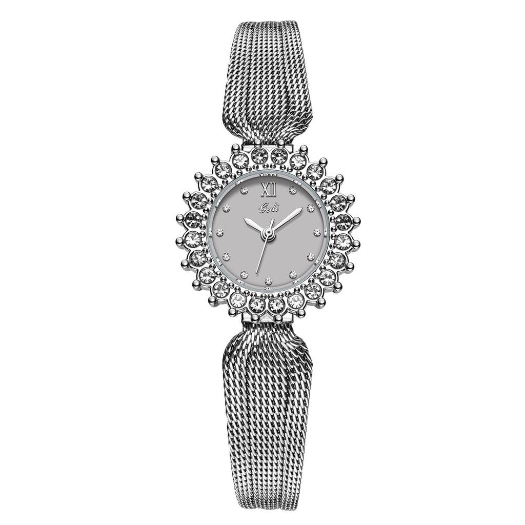 Mittelalterlicher Stil Diamantbesetzte Uhr Damen Leichter Luxus, Exquisite Mode, Elegantes und Hochwertiges Temperament Quarz Uhr