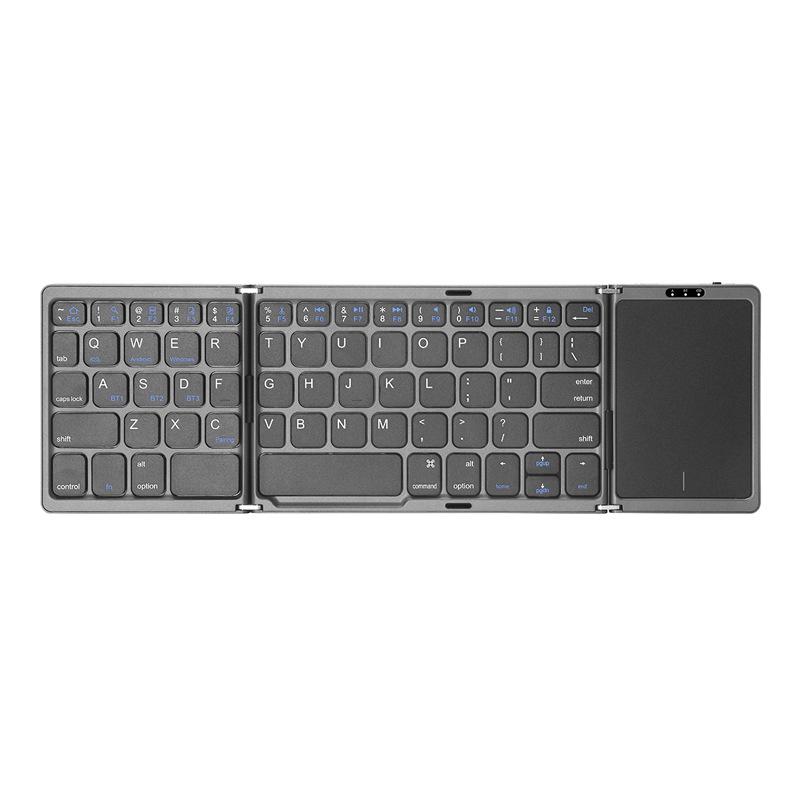 Ultradünne kabellose Bluetooth-Tastatur mit Touchpad für Handys & Tablets