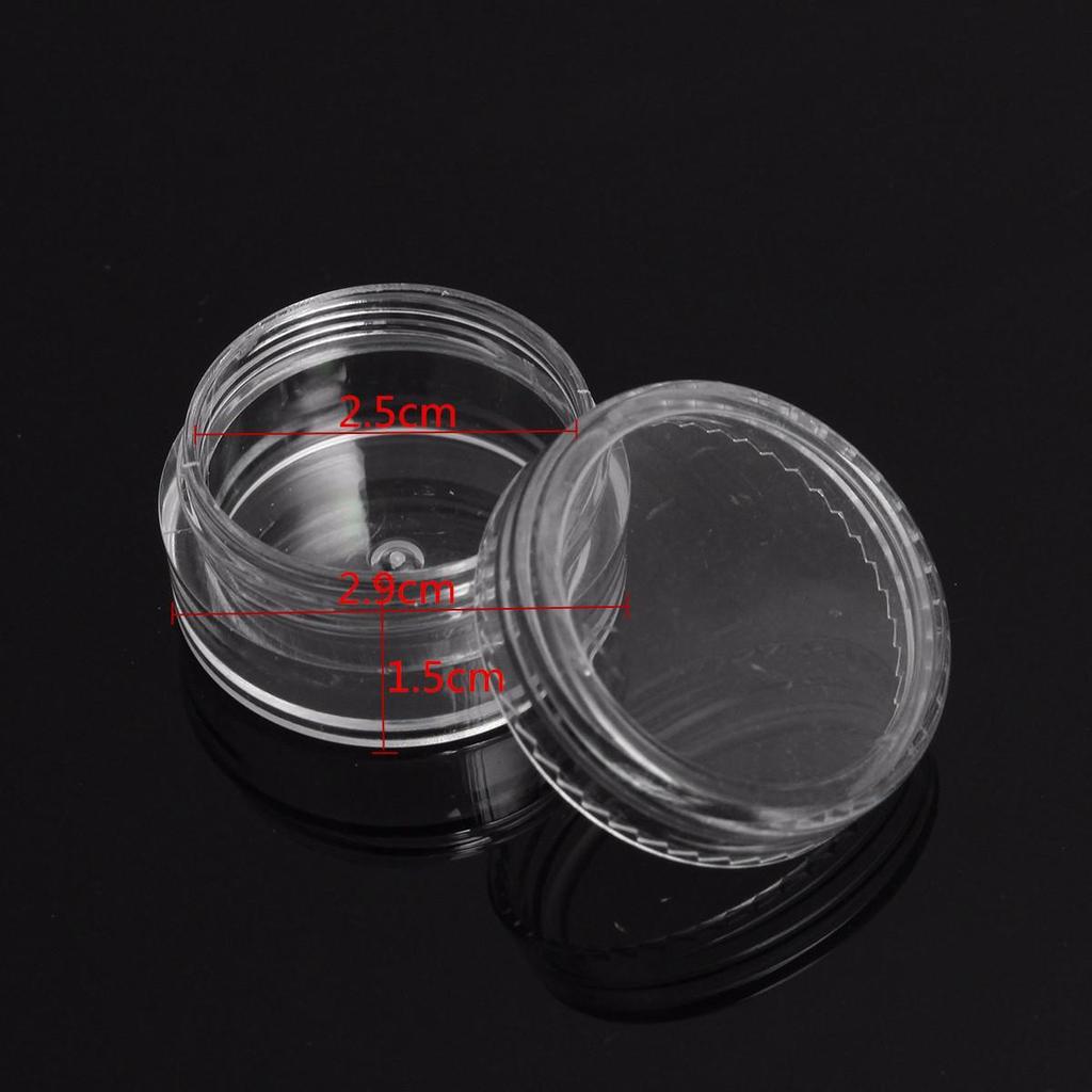 50pc/Lot 5g Sample Clear Cream Jar Mini Cosmetic Bottles Containers Transparent Pot For Nail Arts Small Clear Can Tin For Balm