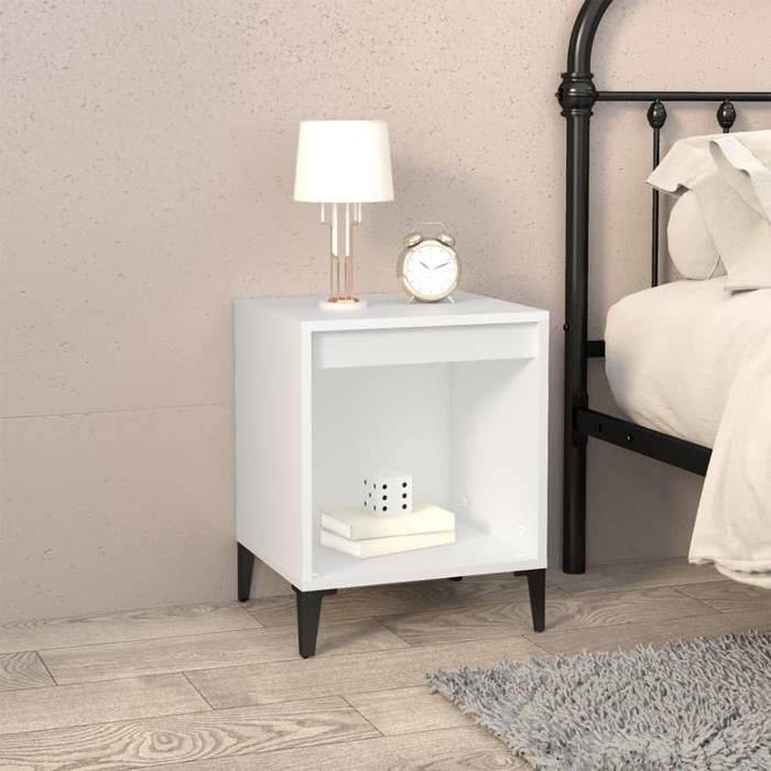 821874 vidaXL Bedside Table White 40x35x50 Cm