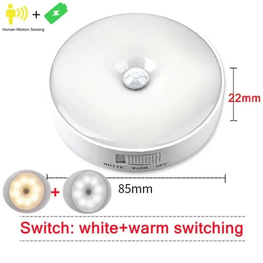 2/3/4/5pcs Motion Sensor LED Night Light USB Rechargeable Night Lamp for Kitchen Cabinet Wardrobe Lamp Staircase Wireless Closet Light