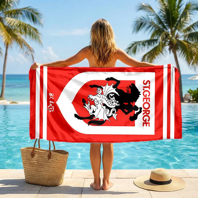 St George Illawarra Fashion Beach Towel: Ideal for Summer Adventures Soft, absorbent and quick drying suitable for swimming and bathing