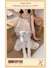 Women's 2026 Summer Cloud Cotton Camisole Nightgown with Built-in Bra, Princess Style Long Dress Lapel