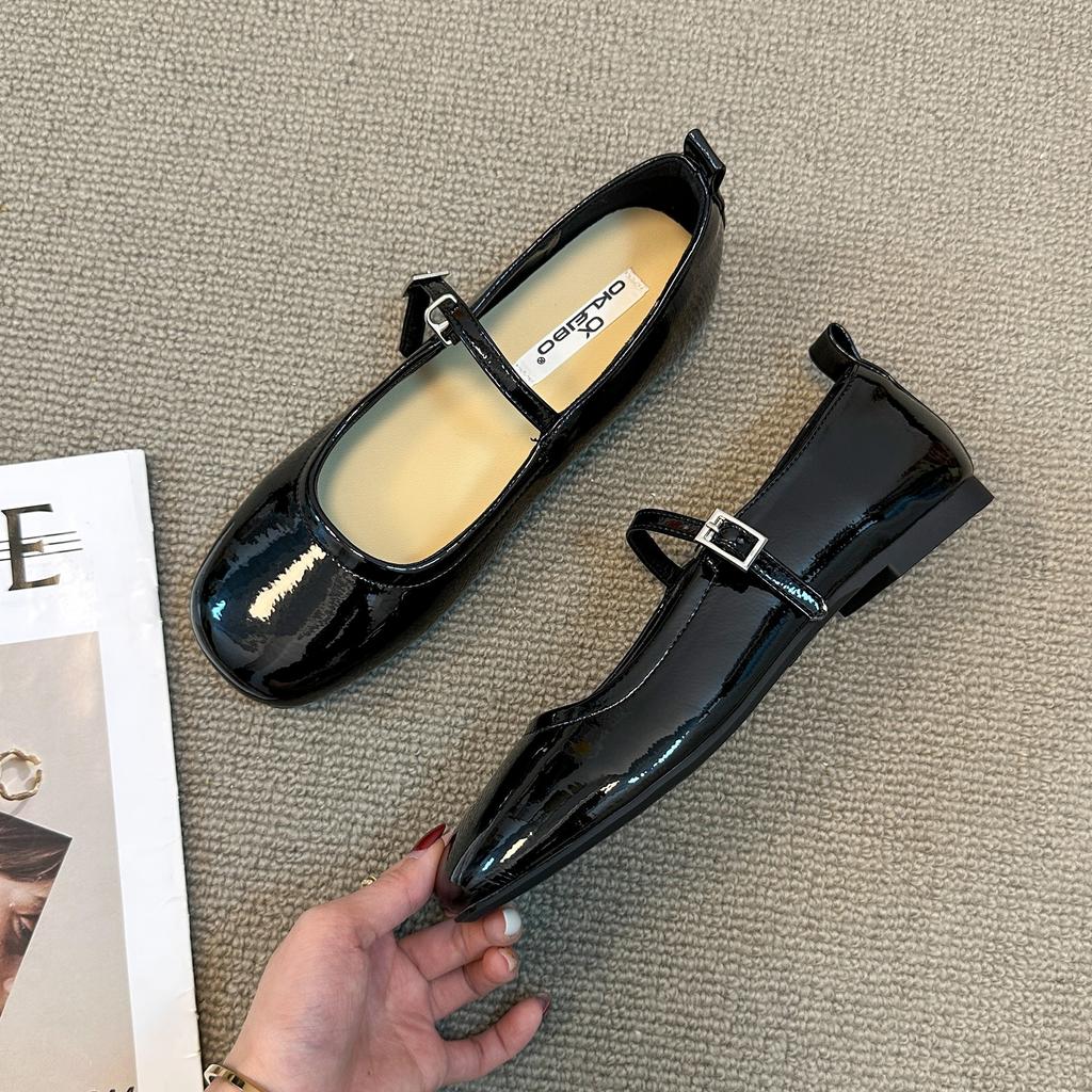 Fashion Bailamos 2025 Brand New Women Flats Low Heel Shoes Square Toe Retro Mary Janes Pumps Casual Spring Loafers Ballerina Shallow Bal