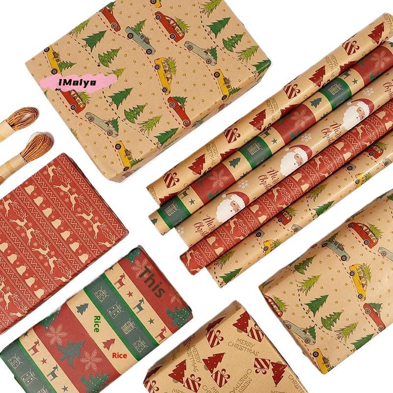 M-1 Roll Christmas Wrapping Paper - Cute Deer Design, Planners And Brokers, Suitable For Presents, Handmade Gifts, Gift Wrapping