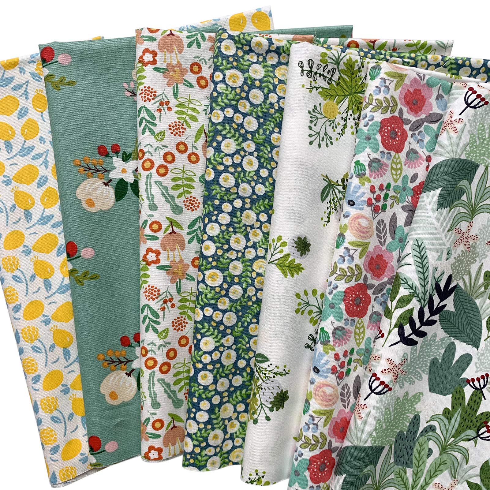 

Set of Cute Cotton Fabric for Stuffed and 46x56cm Flower and Cactus 7-Piece Nordic-Style Cutouts, Pouches, Animals, Patchwork, (Small Designs)
