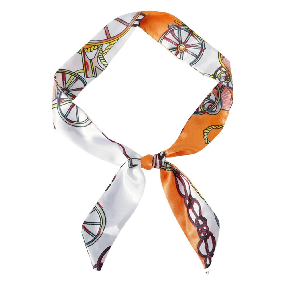 Long Slender Scarf Double-Sided Streamer Handbag Handle Ribbon Hair Band Neckwear/Wrist/Waistband