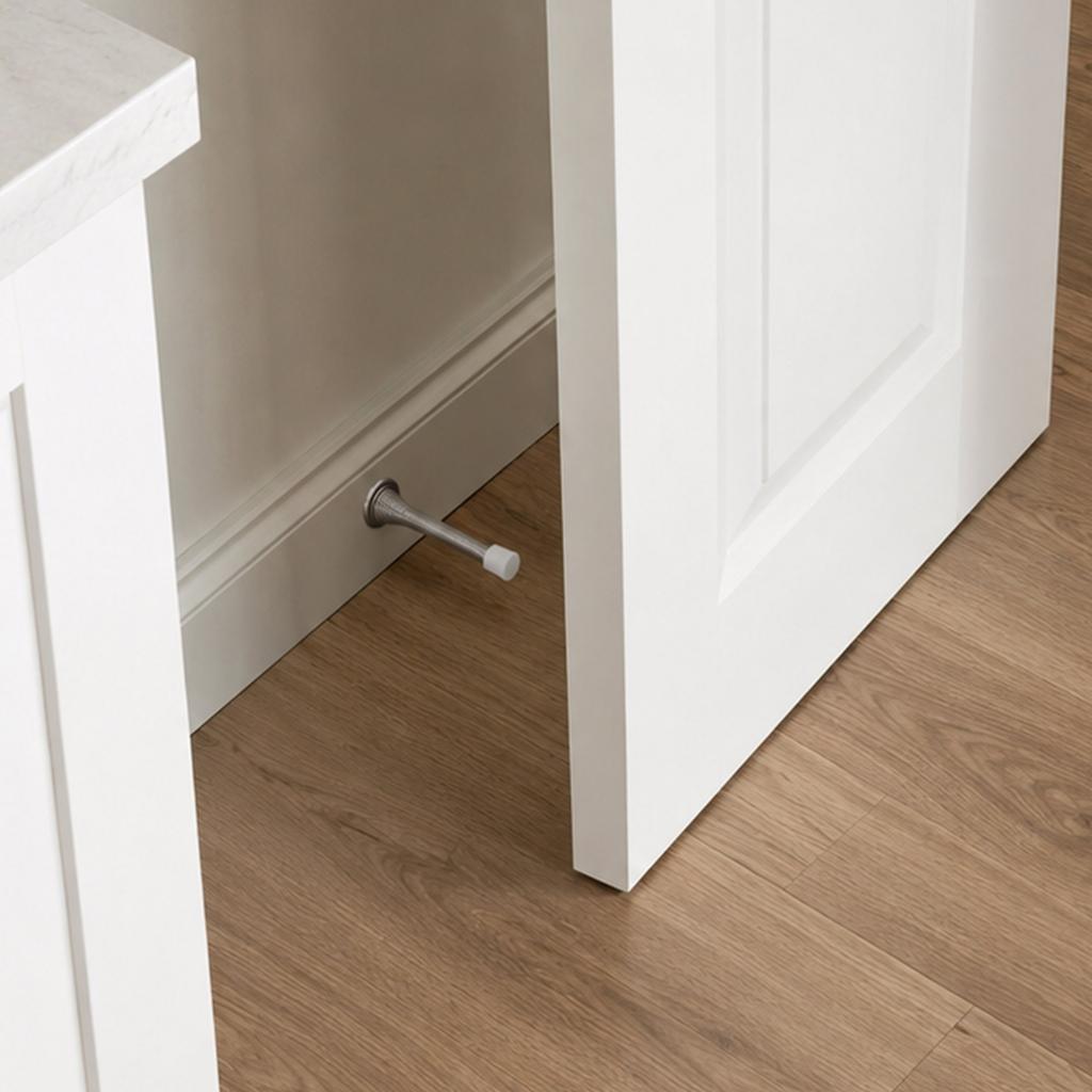 Spring Flexible Wall Protector with Rubber Tip Metal Construction for Home Office Hotel Apartment Door Protection