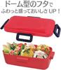 Skater Bento Single Made In for with Locking for Dishwasher and Microwave Cherry Red Box, 530ml, Tier, Japan, Women, 4-Point Leak-Resistant Storage,