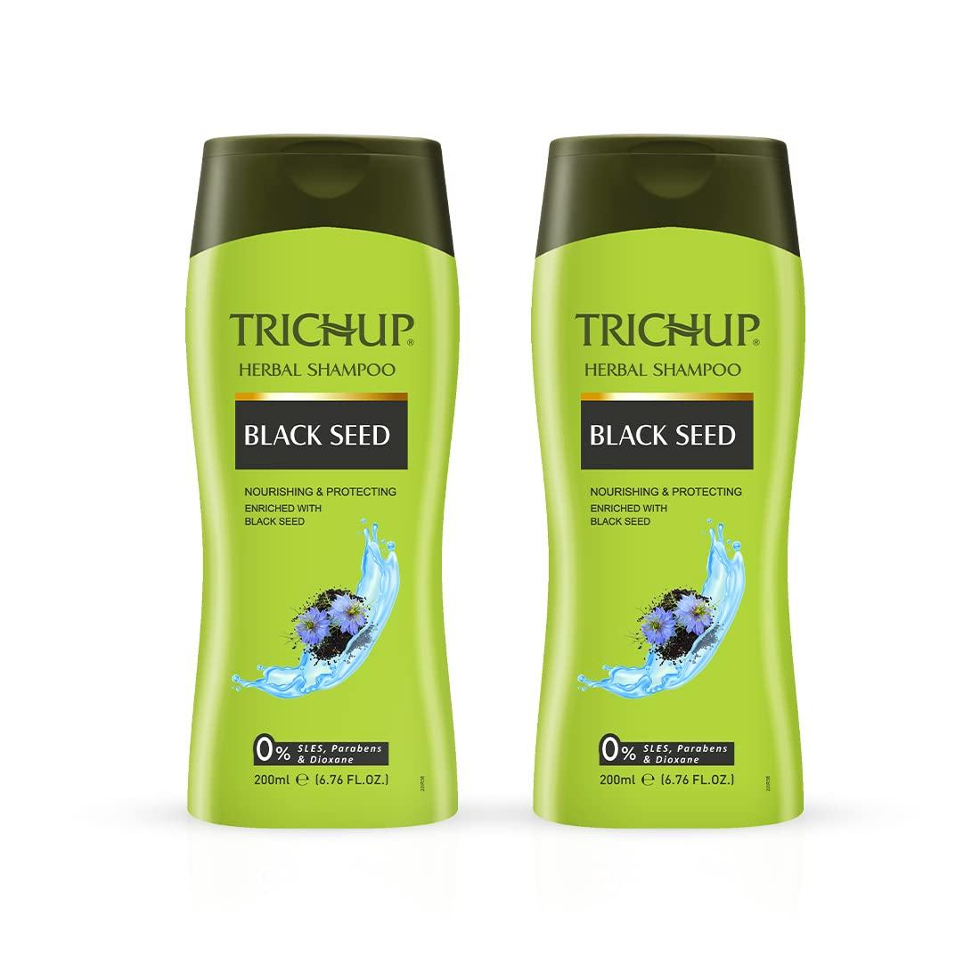 

Trichup Black Seed Herbal Shampoo 200ml X Pack of 2 for Scalp Health and Strong Nourished Hair