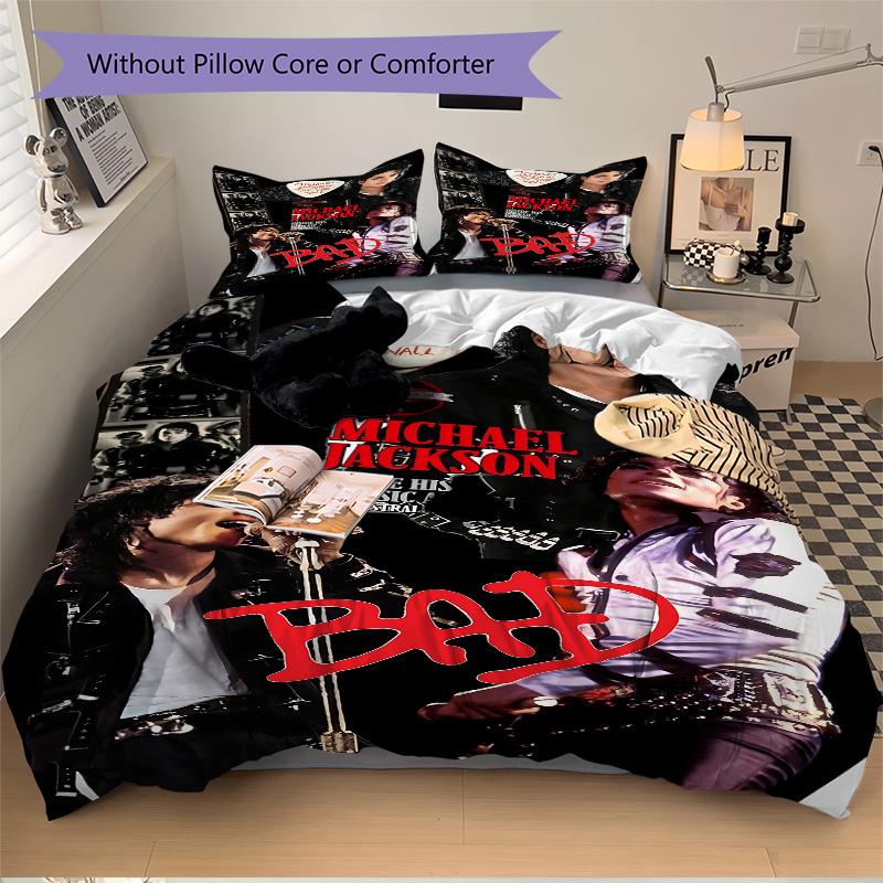 Michael Jackson Bad Tour Print 3Pcs Bedding Setduvet Cover With 2 Bedropillowcase Home Birthday Gift