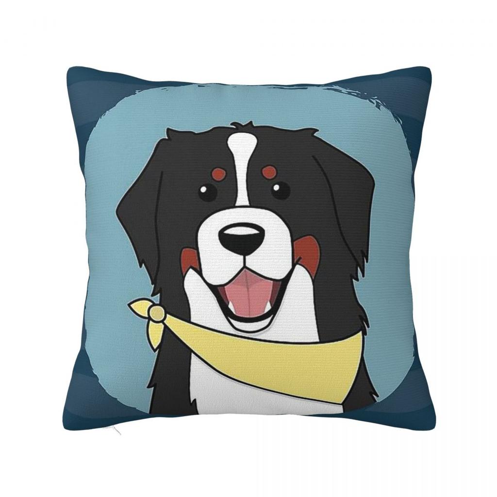 Cute Bernese Mountain Dog Puppy Square Pillowcase Cushion Cover Pillow Case Throw Pillow Cover for Home Bedroom Car