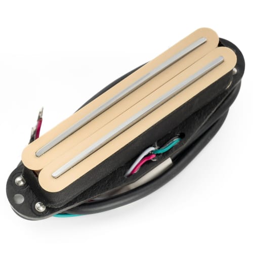

Musiclily Pro ST-DPLA Alnico 5 Single-Size Humbucker Pickup, 6.2K, for Strat Electric Guitars with Cream Body and Chrome Rails
