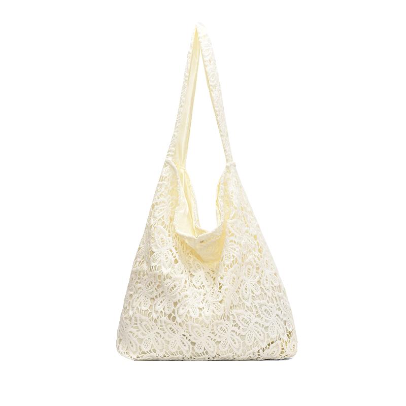 Large Capacity Bag Women's Summer Armpit Canvas Bag High-end Texture Niche Hollow Shoulder Bag