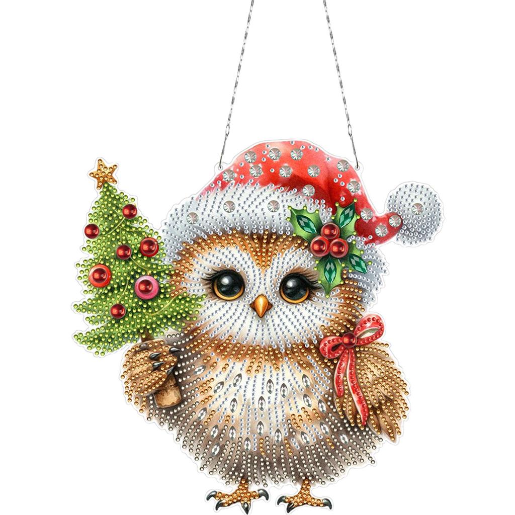 2D Flache Weihnachten DIY Hängende Diamantmalerei Kits Einseitiger Bohrer Diamantmalerei Acryl Anhänger DIY Heimdeko Hängender Charme