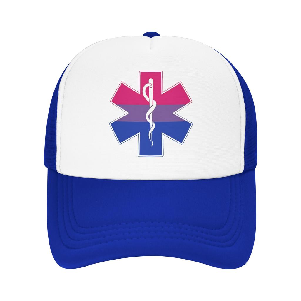Star Of Life Bi Pride Mesh Sun Hats Healthcar Running Hippie Dropshipping Snapback Cap Couple Women Casual Print Trucker Hat