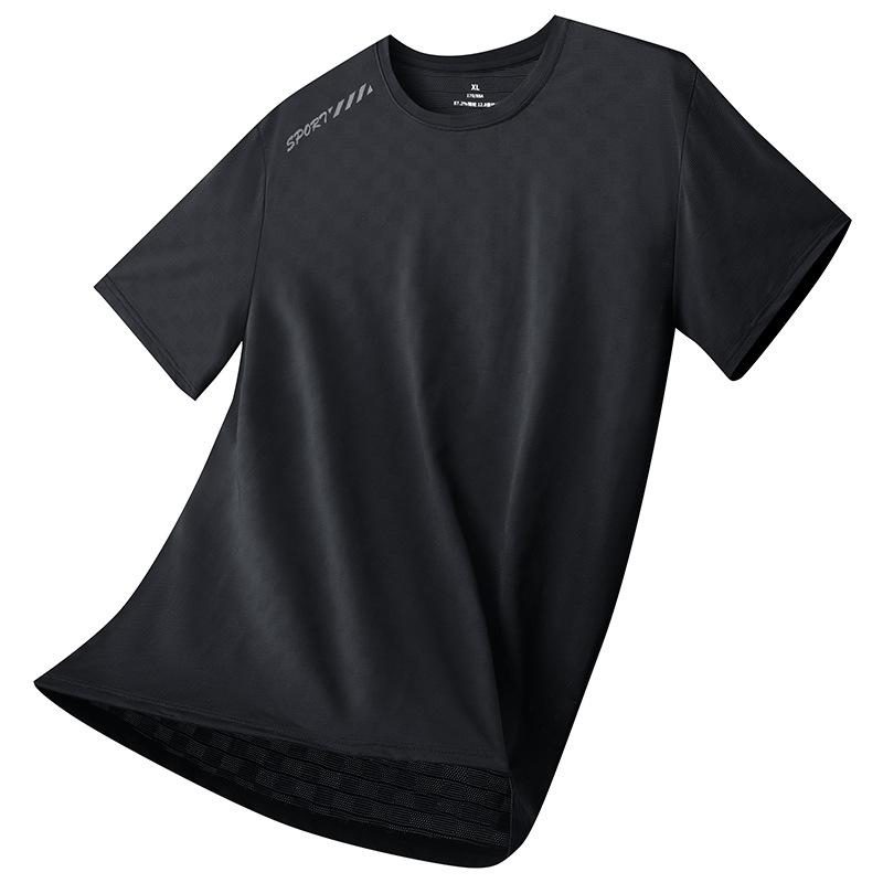 Summer Men's Fitness T-Shirt Short Sleeve High Sense Crew Neck Sports Casual Men's Quick-Drying Clothes
