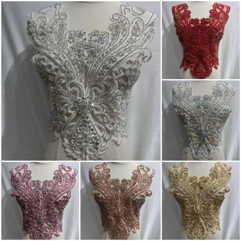 19 Barev Ručně Šité Korálky s Krystaly Krajka Našívací Nášivky s Kamínky na Korzet Šaty Dekorace pro Svatbu