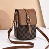 Women Mini Crossbody Phone Bag Flap Vintage Monogram PU Leather Double Zip Small Shoulder Bag with Adjustable Strap High Quality