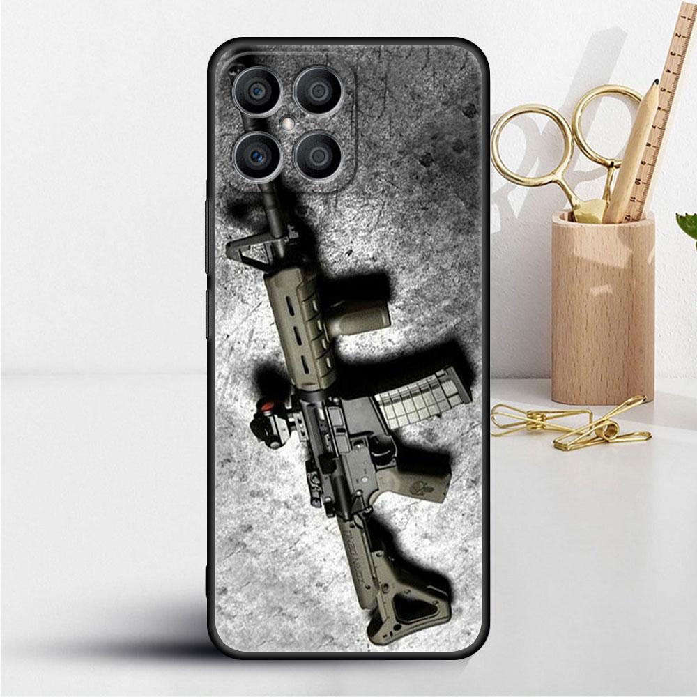 Чехол с изображением пистолета AK47 для Huawei Honor X8 X9 P50 X7 50 20 8X Play 9A P40 P30 Lite P Smart 2021, черный чехол для телефона Honor X9