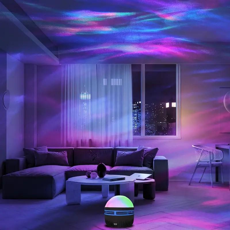 Multicolor Rotating Starry Sky Projection Lamp with Water Ripple Effect