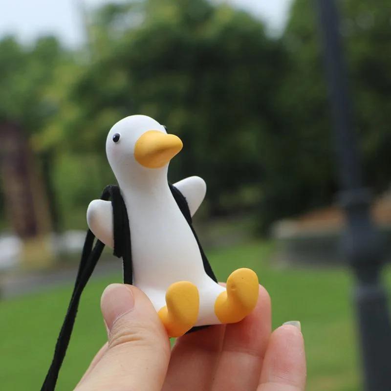 Cute Car Accessorie Duck Pendant Auto Rearview Mirror Ornaments Birthday Gift Couple Accessorie Car Fragrance
