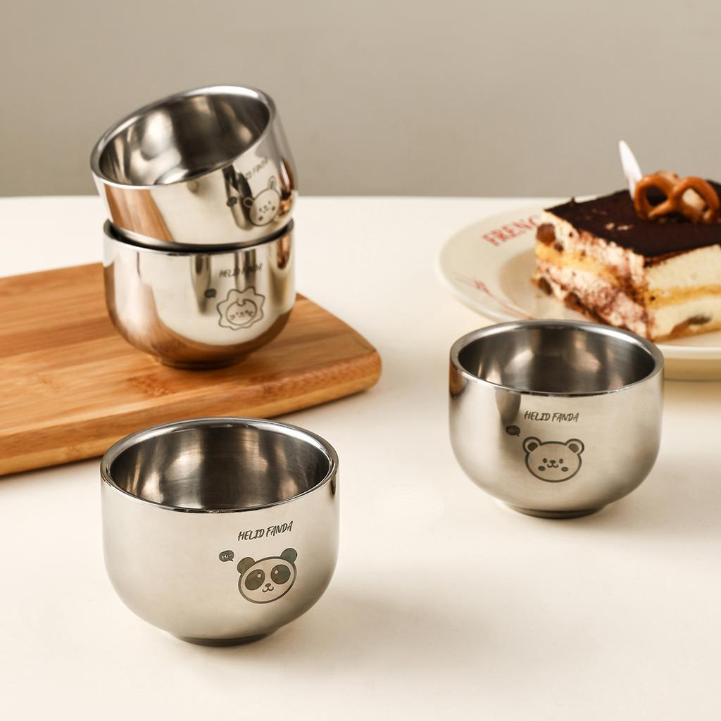 Double Layer Hot Resistant Coffee Cup 100ml Scald-proof Drinking Cup 304 Stainless Steel Tea Milk Water Mug Drink Items
