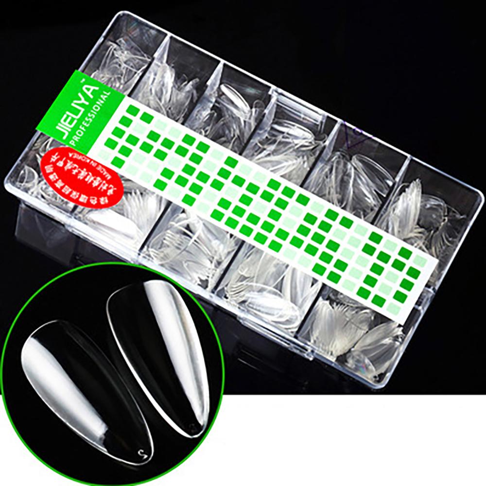 

Ultra-thin Press On Full Cover Detachable Manicure Oval False Nails Nail Art Tips French Fake Nails C1