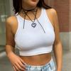 European and American Jewelry Novel Simple Love Pendant All-match Clavicle Chain Adjustable Wax Line Cold Wind Necklace