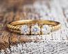 14K Gold Plated Sterling Silver Pave Band Ring Dainty Stacking Eternity Band