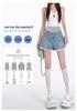 Women's Plus Size Lace Denim Maternity Shorts - Summer 2026 A-line Loose Fit