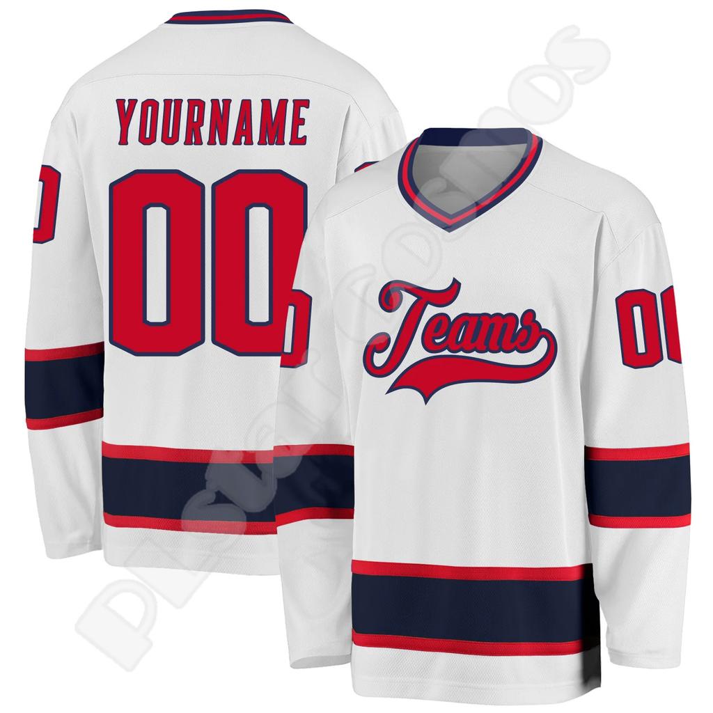 Hockey Jersey Custom Name Team Logo Number Colorful Pullover Vintage Retro Long Sleeves 3DPrint Harajuku Casual Sweatshirts X19