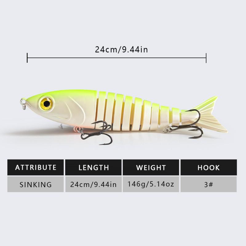 23cm Multi-Jointed Bionic Jerkbaits Pike Bass Zander Long Cast Hard Lure Set