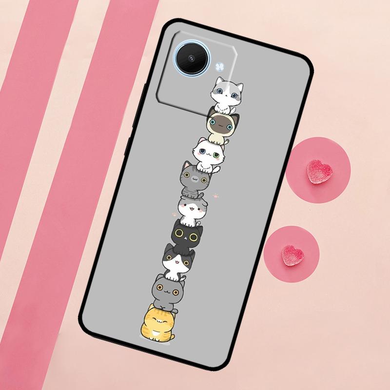 Funny Cute Cats For Realme C67 C75 C63 C61 C71 C55 C51 C65 C53 10 11 12 13 14 15 Pro Plus GT6 GT7 Pro Case