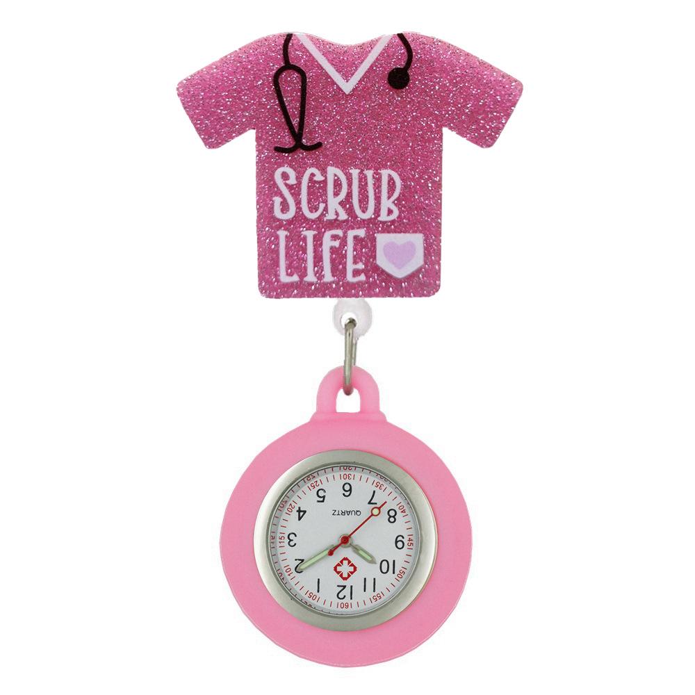 Shiny Cartoon Nurse & Doctor Badge Reel with Retractable PVC Pocket Watch Clip