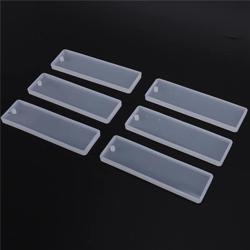 The New 6 Pcs/Set Rectangle Silicone Bookmark Mold DIY Bookmark Mould Making Epoxy Resin Jewelry Craft Transparent Mold