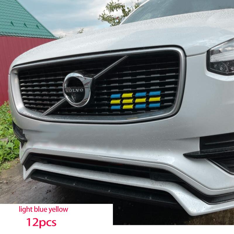 Para volvo xc60 s90 xc40 xc90 v40 s60 v60 v90 v60CC V90CC RD Versão Esportiva Grelha China Faixa Três Cores Adesivo Decorativo para Carro