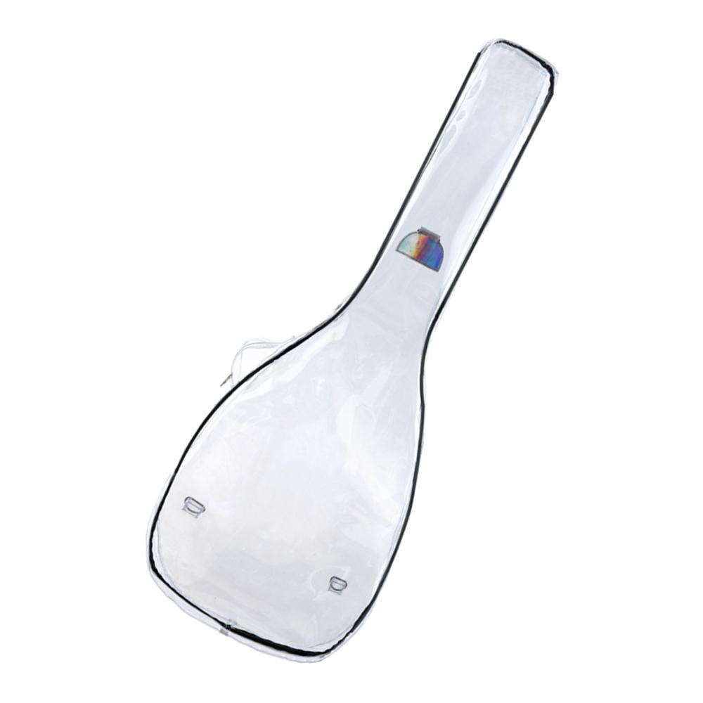 Transparent Acoustic Folk Guitar Case Shiny Straps Parts